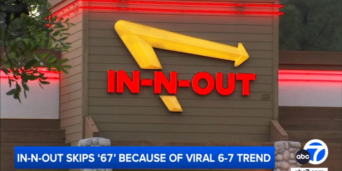 In-N-Out removes number 67 from order system due to viral 6-7 trend