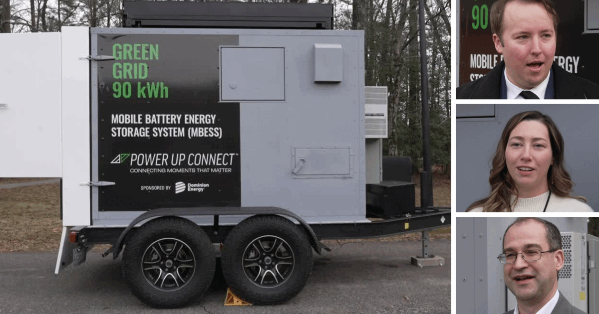 Angajații Dominion Energy creează un generator solar mobil.