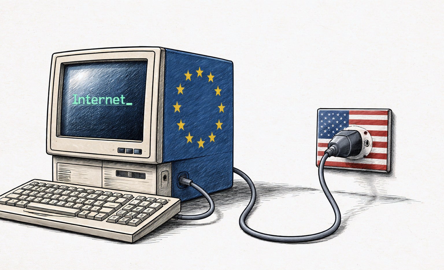 Europa, din ce în ce mai dependentă de infrastructura digitală americană Europa se zidește pe o bază digitală fragilă, în mare parte controlată de companii din Statele Unite