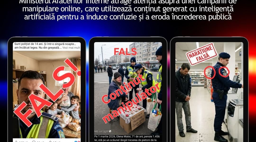 Campanie cu personaje AI de polițiști și jandarmi, DNSC avertizează: „Exploatează emoțiile”