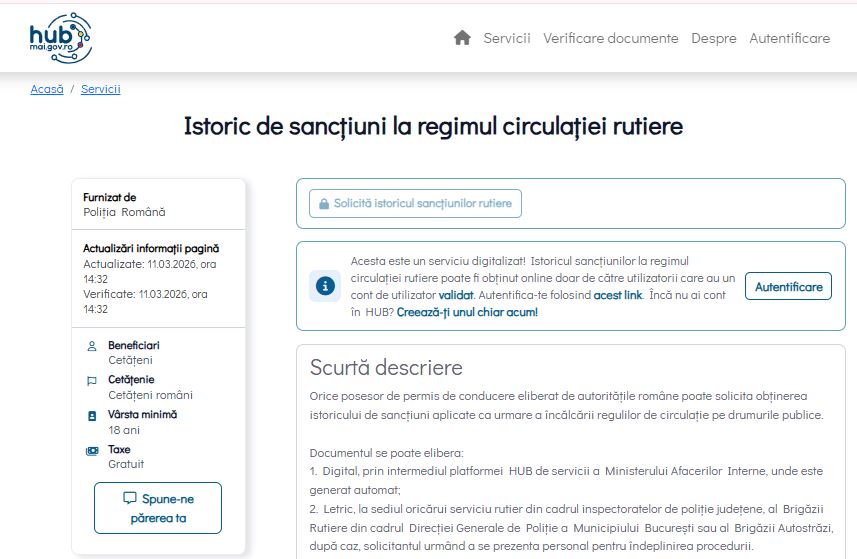 MAI lansează o funcționalitate nouă pe platforma digitală HUB, facilitând verificarea online a dreptului de a conduce Într-o mișcare menită să simplifice procesul de gestionare a permisului de conducere și să reducă formalitățile birocratice, Ministerul Afacerilor Interne (MAI) a introdus, începând cu 6 martie 2026, o funcționalitate nouă pe platforma digitală HUB MAI