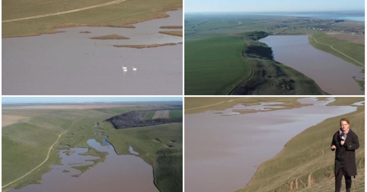 Lacul din județul Olt, aproape secat în ultimii ani, s-a umplut complet după o serie de ploi și ninsori abundente care au avut loc în ultimele luni