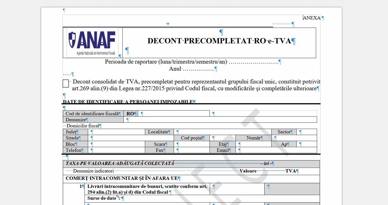 ANAF modifică formularul 300 pentru e-TVA în 2026