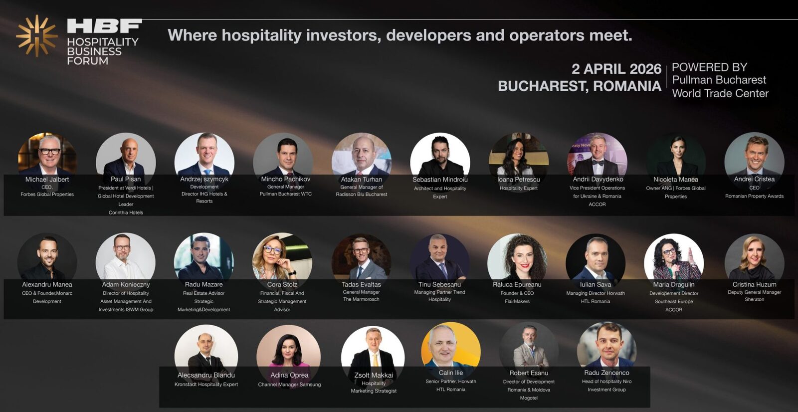 Lanțuri hoteliere internaționale și fonduri de investiții participă la Forumul de Afaceri în ospitalitate 2026, la București