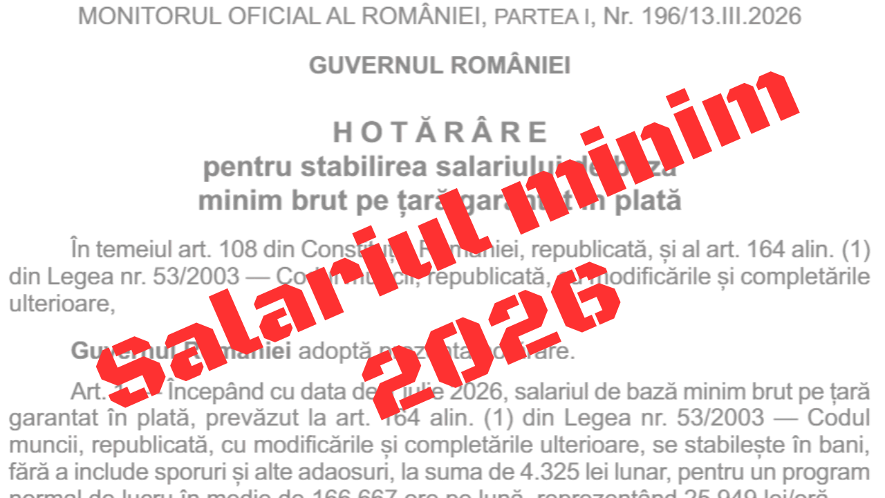Salariul minim crește în 2026: O schimbare semnificativă pentru angajați și angajatori Guvernul României a făcut un pas important spre ajustarea salariului minim pe economie, impunând noi reguli pentru toate firmele din țară începând cu 1 iulie 2026