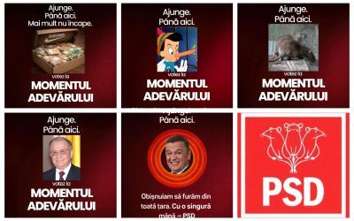 PSD-ul, luat la mișto: Afișe „Adevărul” copiate și reacții furioase la adresa partidului