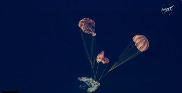 Orion, reîntoarcere spectaculoasă pe Pământ după 10 zile în spațiu