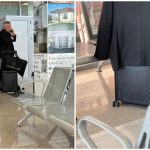 Barbu, ministrul PSD, etalează o valiză Louis Vuitton de lux