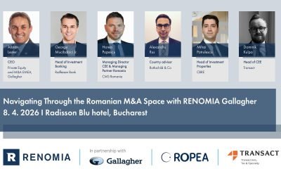 Eveniment de top dedicat pieței de M&A din România Renomia Gallagher, cu sprijinul BusinessMark, anunță organizarea unui eveniment important în domeniul fuziunilor și achizițiilor, intitulat „Navigating Through the Romanian M&A Space with Renomia Gallagher”