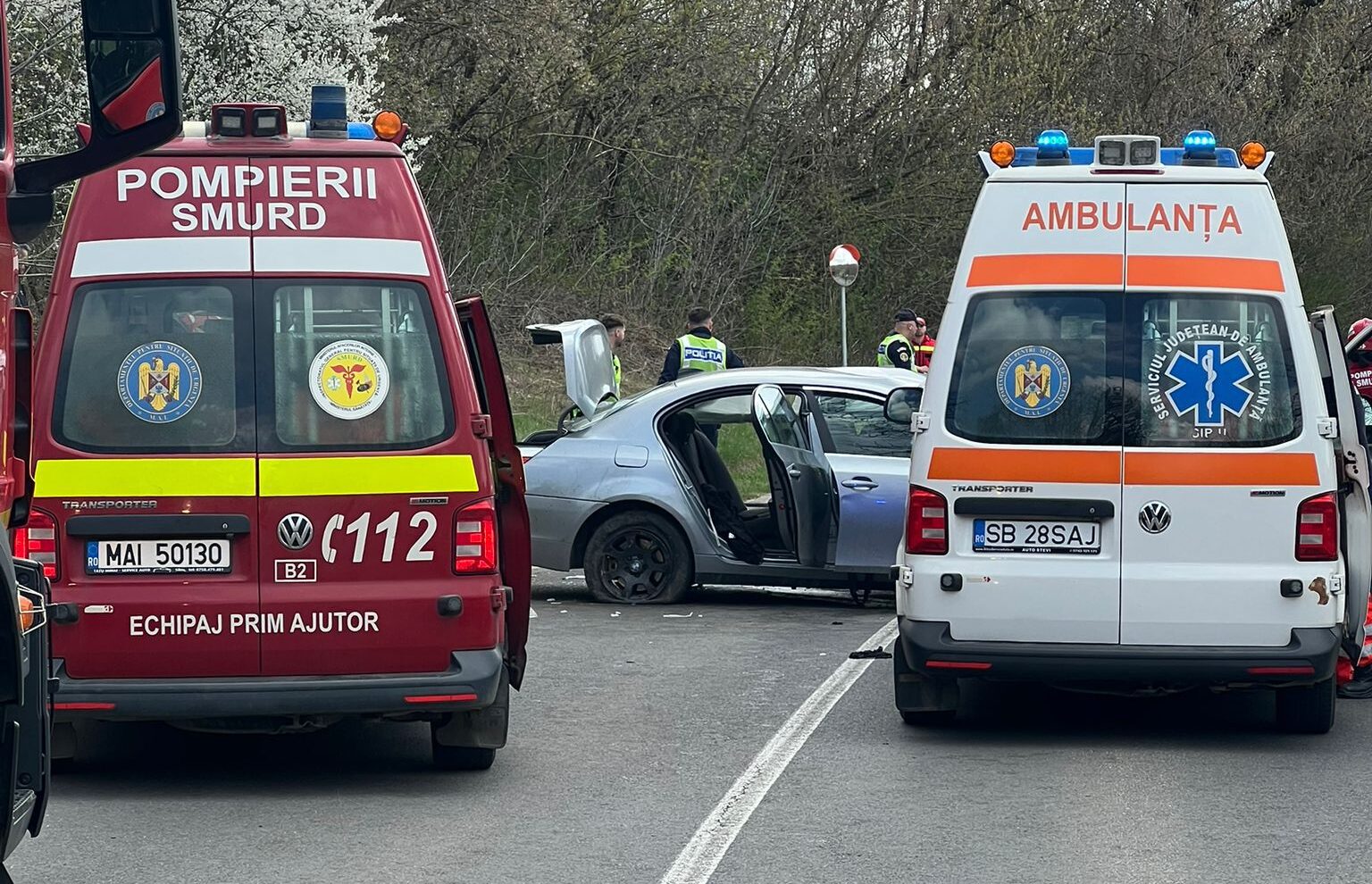 Accident grav la Mediaș: Planul Roșu activat, șase răniți pe șosea