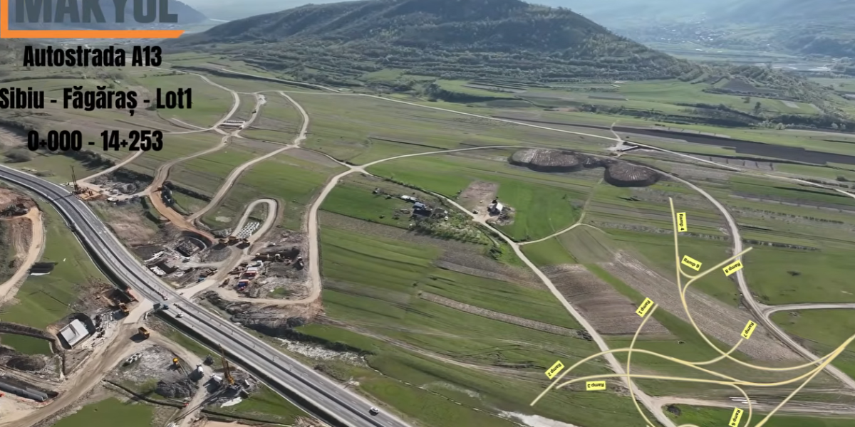 VIDEO Autostrada Sibiu-Făgăraș: Cum avansează lucrările la nodul-monstru din România