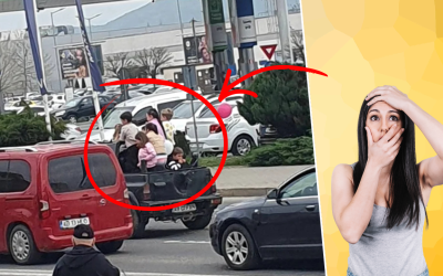 Șofer TERIBIL în Alba: Șapte copii, transportați în benă pe un drum aglomerat