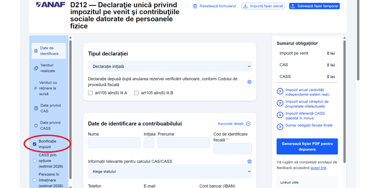 Bani pentru PFA, chirii, crypto: Cum completezi declarația unică 2026?