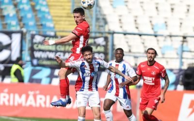 Oţelul Galaţi a obţinut prima victorie în play-out-ul Ligii I, învingând Hermannstadt cu scorul de 2-0, într-un meci disputat pe stadionul Oțelul