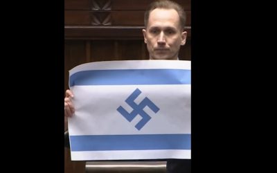 Deputat extremist a arborat steag israelian cu svastică în parlamentul polonez