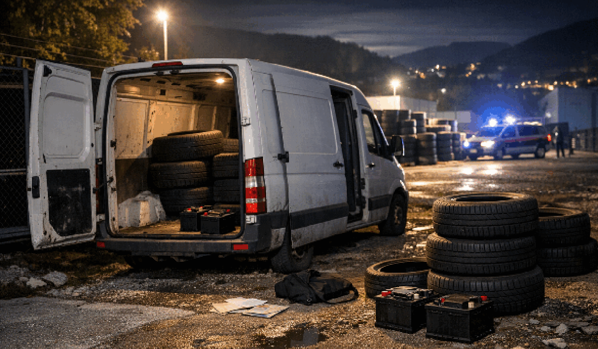 Doi bărbați din Bulgaria au fost identificați de polițiștii austrieci după ce și-au uitat actele de identitate în duba folosită pentru furtul a sute de anvelope din apropiere de Salzburg