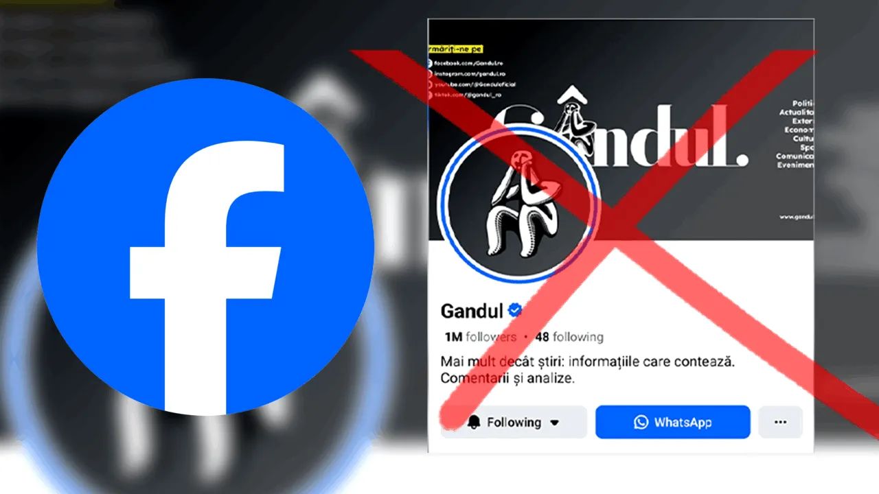 Compania Meta, care operează platforma Facebook, a închis, pe 22 februarie 2026, pagina ziarului Gândul, fără o explicație clară sau avertisment prealabil
