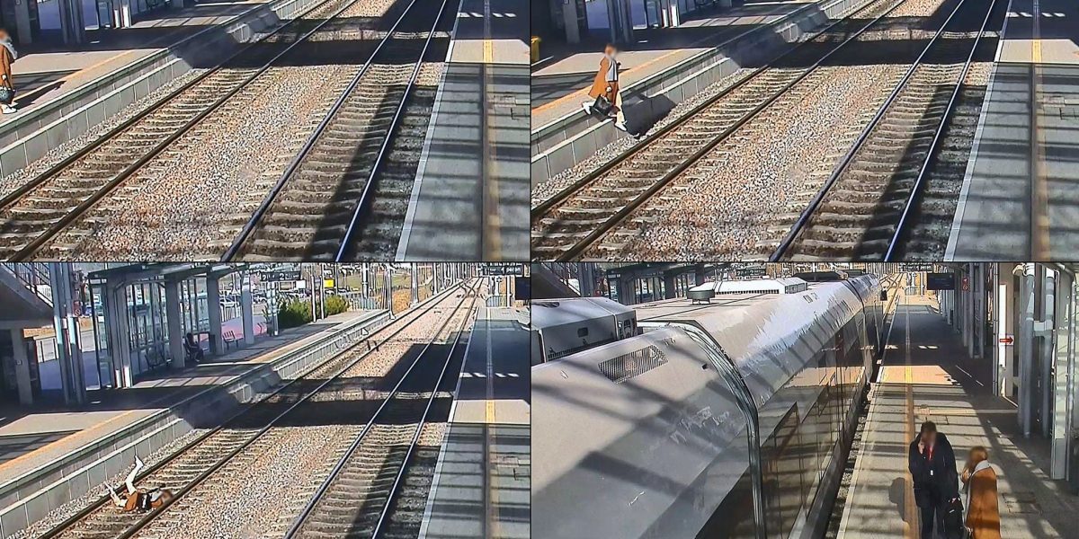 Tânără filmată căzând pe șine în Polonia, în timp ce vorbea la telefon