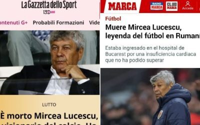 Într-o seară dedicată confruntărilor de foc din Champions League, marile publicații sportive au lăsat rezultatele din teren în plan secund pentru a aduce un ultim omagiu unei legende