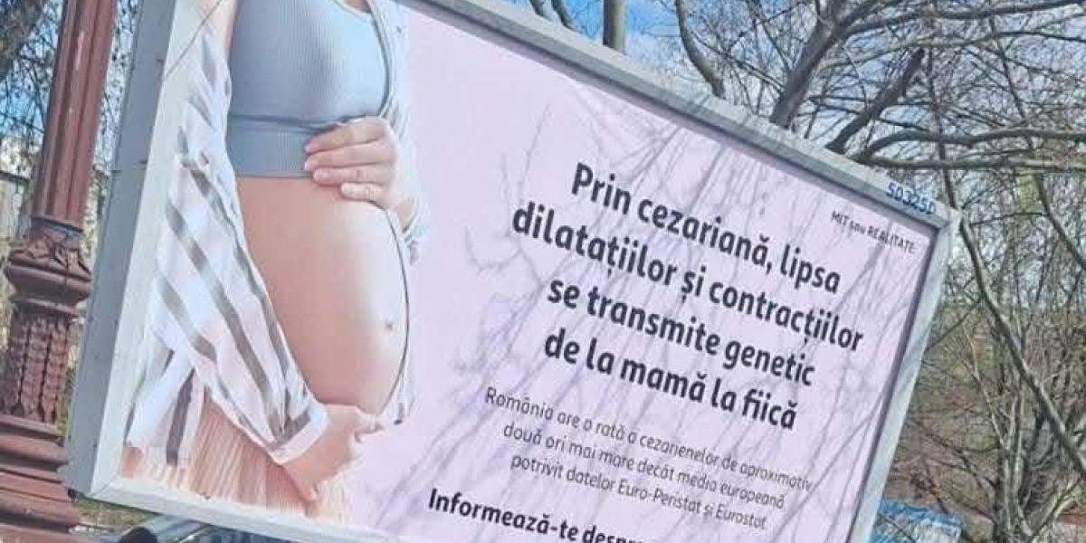 Panourile anti-cezariană în București, criticate dur de Colegiul Medicilor