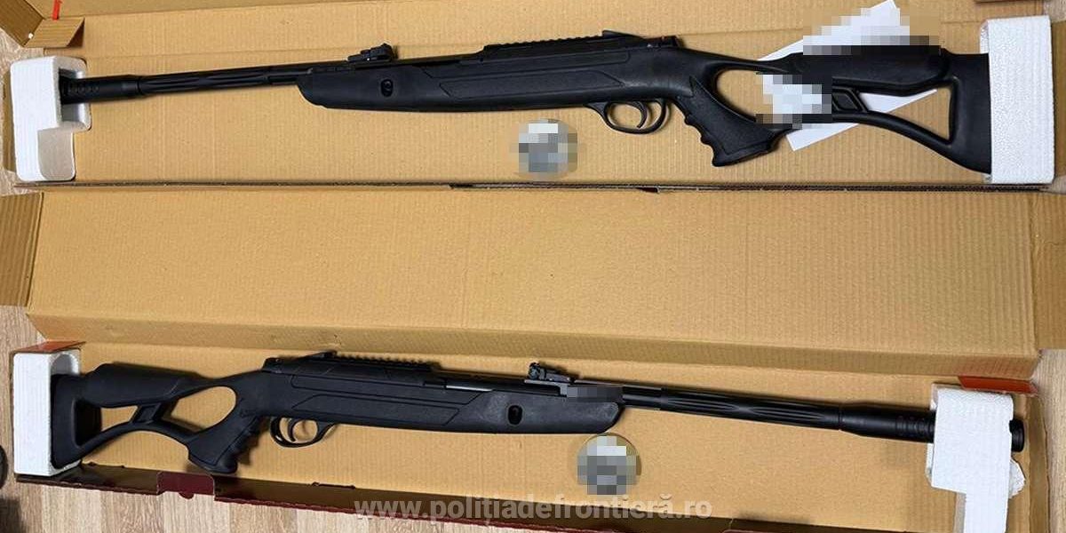 Arme cu aer și 400 de gloanțe, găsite pe Aeroportul Cluj-Napoca