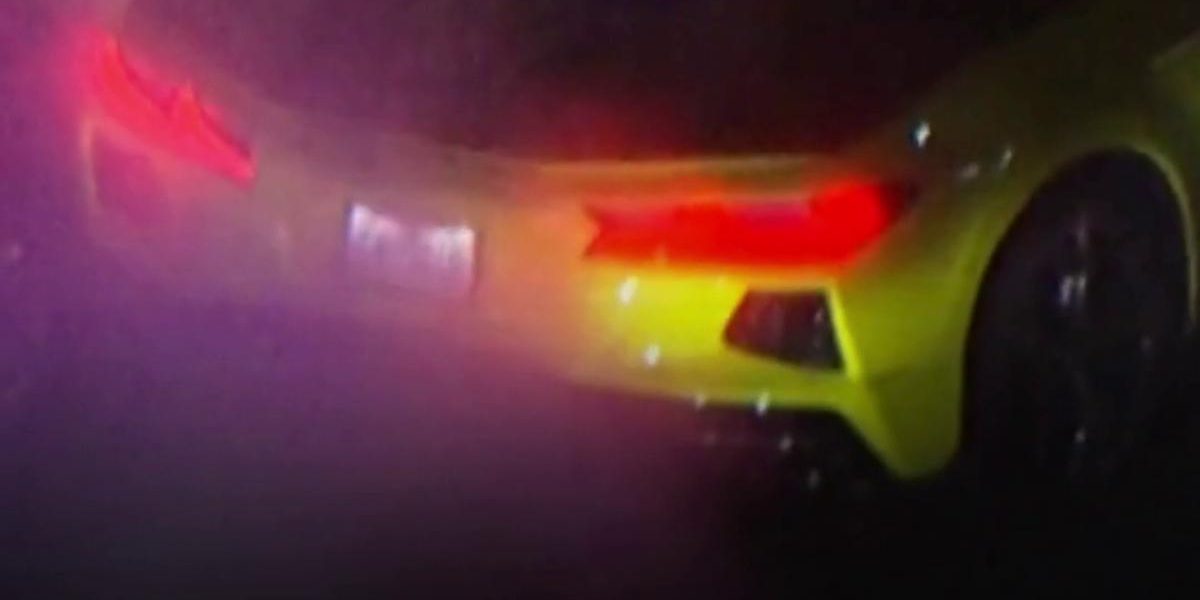 Șoferul unui Corvette a fugit de Poliție, dar s-a izbit de un copac