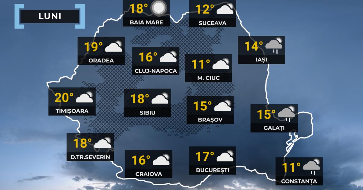 Vremea: Schimbări radicale pe 13 aprilie – de la -3 la 21 de grade în România