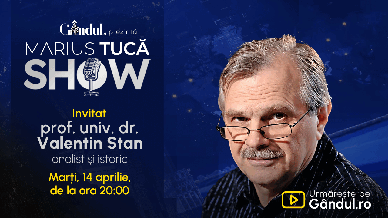 Marius Tucă revine pe Gândul: Prof. Valentin Stan, invitat marți la 20:00!