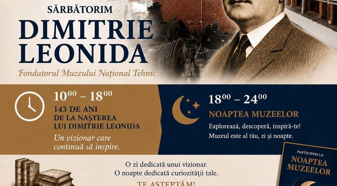 Dimitrie LEONIDA, om de știință, aniversat la Muzeul Tehnic, pe 23 mai