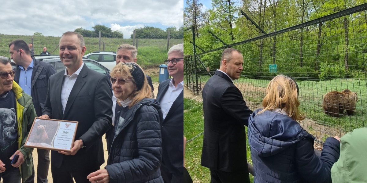 Nawrocki, la Zărnești: A adoptat un urs! Vizită la sanctuar