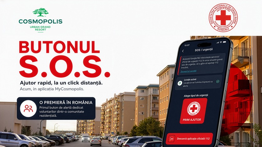 Crucea Roșie, premieră în Cosmopolis: prim ajutor la bloc