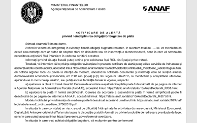 ANAF trimite notificări prinpoştal fermelor datornice la taxe