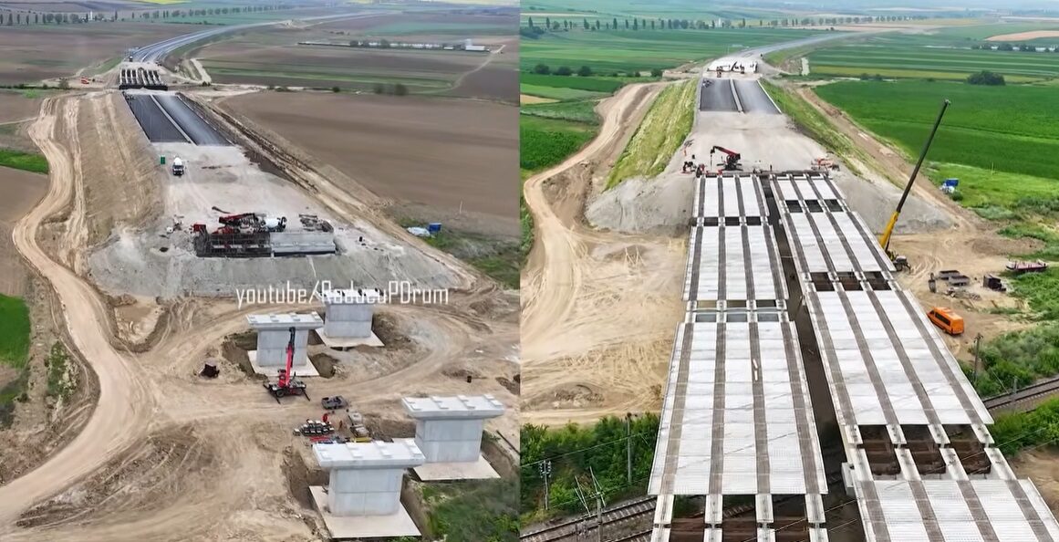 Autostrada A7: Umbrărescu, 1,2 km peste feroviar la Cleja