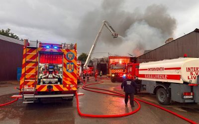 Incendiu mistuie fabrica de cherestea din Bistrița