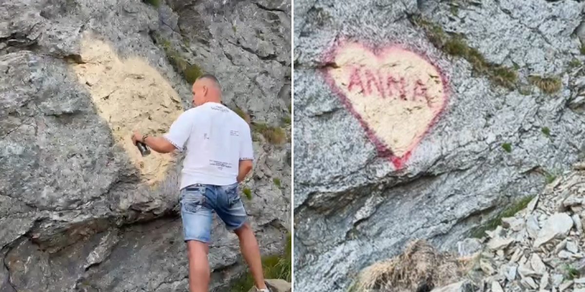 Identitate dezvăluită: Amatorului de pe Transfăgărășan, prins cu declarație pe stâncă