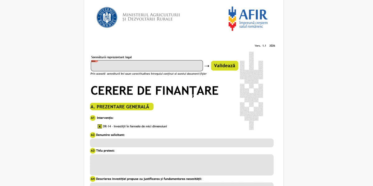 Granturi UE pentru ferme: AFIR a modificat cererea, țintește 50.000 EUR