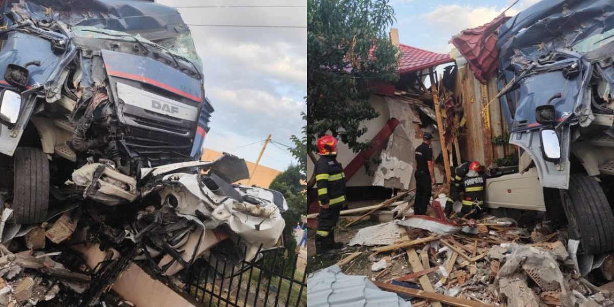 TIR distruge case în Vaslui. Un dezastru în comună