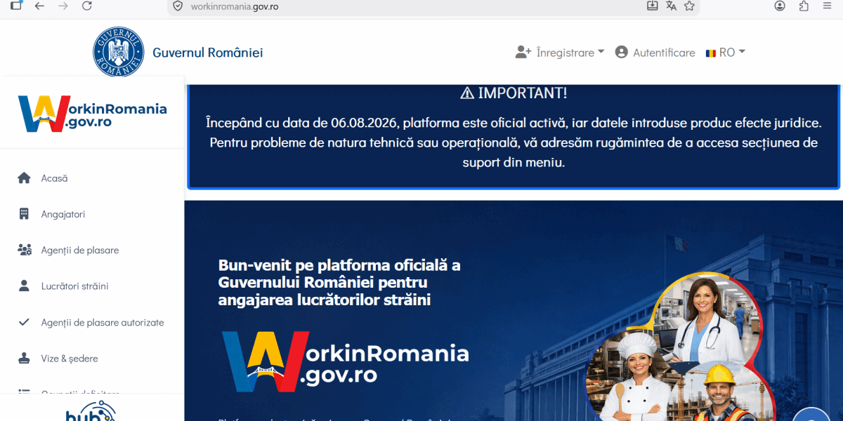 Workinromania, activ: Platforma obligatorie pentru angajați non-UE