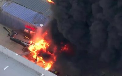 Elicopter de știri prăbușit, trei morți într-un incendiu
